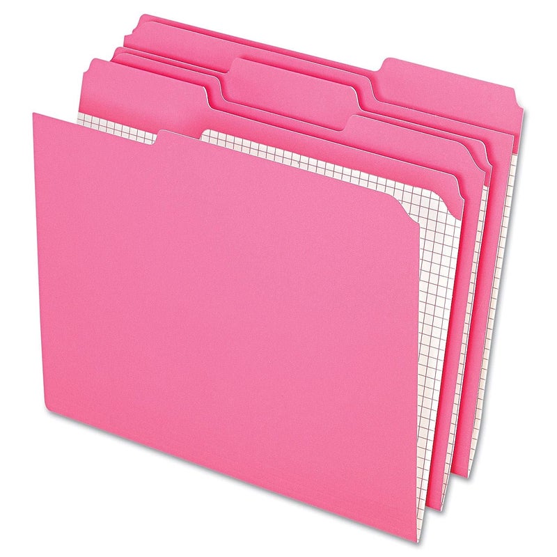 بندافليكس Pendaflex مجلد ملفات ملون مع شبكة داخلية، مقاس Letter، وردي، 1/3 قطع، 100/BX (R152 1/3 PIN) - Image 3